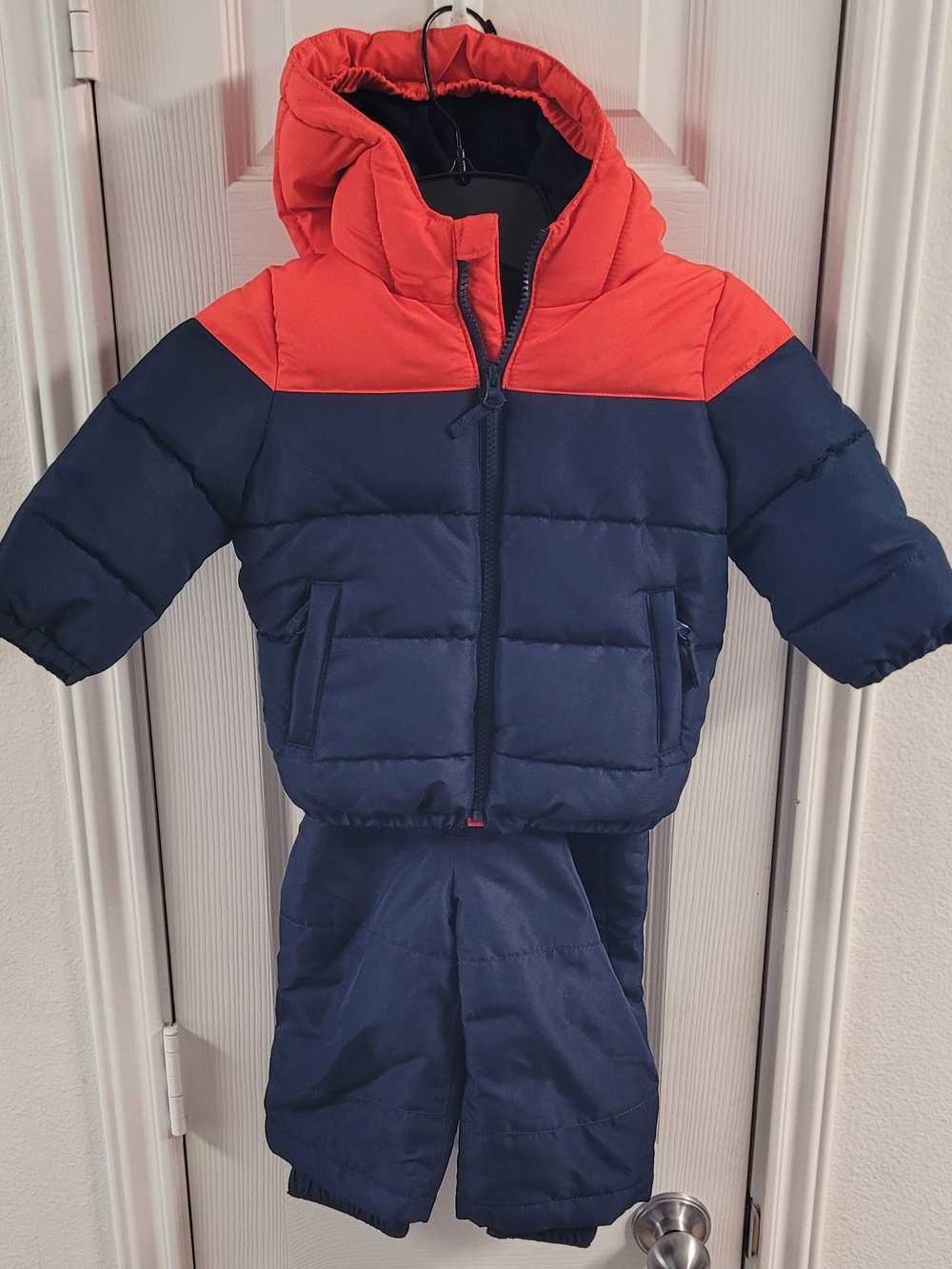 The Children's Place Navy And Orange 2 Pc Snow Suit. NWOT